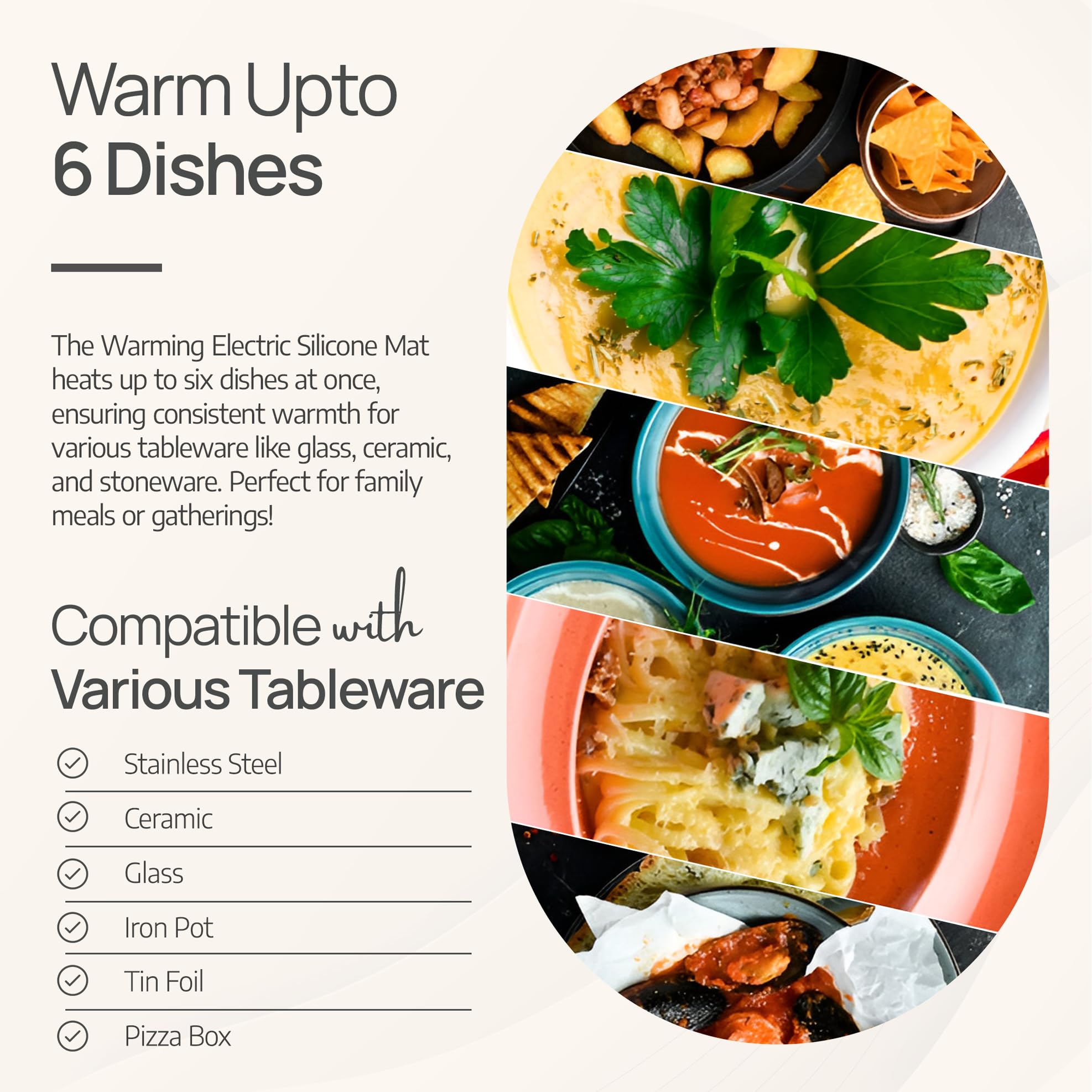 IGREEN Food Warming Mat – Portable Electric Warming Tray, Rollable Silicone Heating Pad with 3 Heat Settings & Auto Shut-Off – Buffet & Kitchen Food Warmer for Parties, Family Meals & Everyday Use