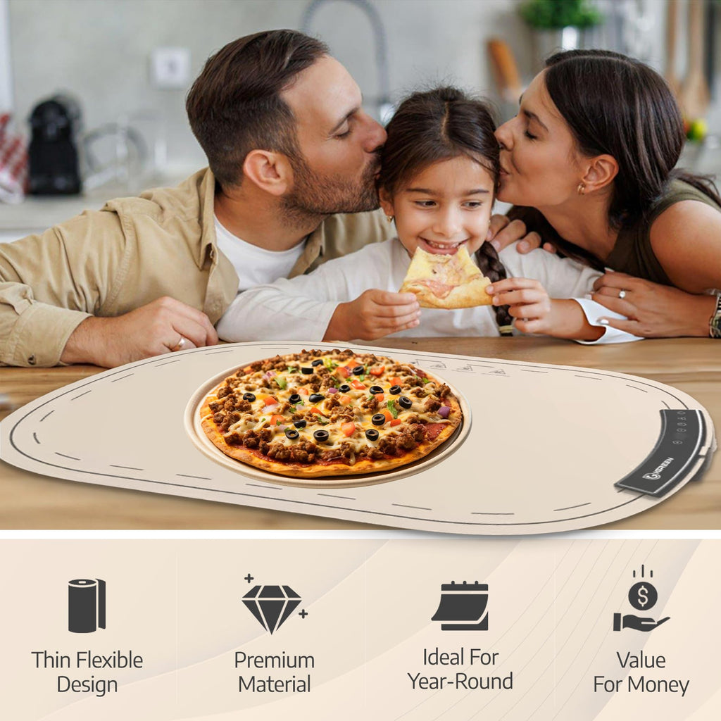 IGREEN Food Warming Mat – Portable Electric Warming Tray, Rollable Silicone Heating Pad with 3 Heat Settings & Auto Shut-Off – Buffet & Kitchen Food Warmer for Parties, Family Meals & Everyday Use